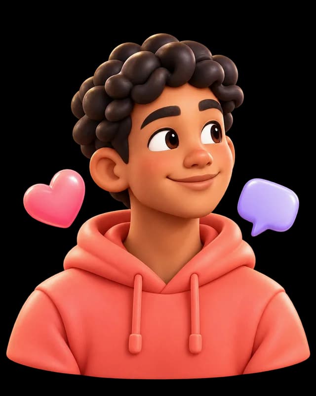 3D illustration of a social media creator